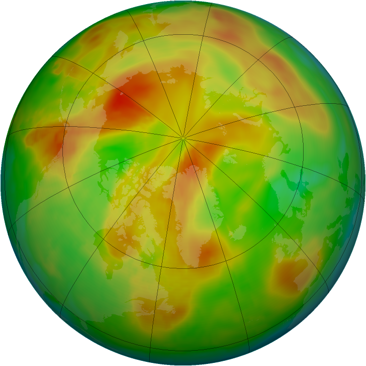 Arctic ozone map for 19 May 2013